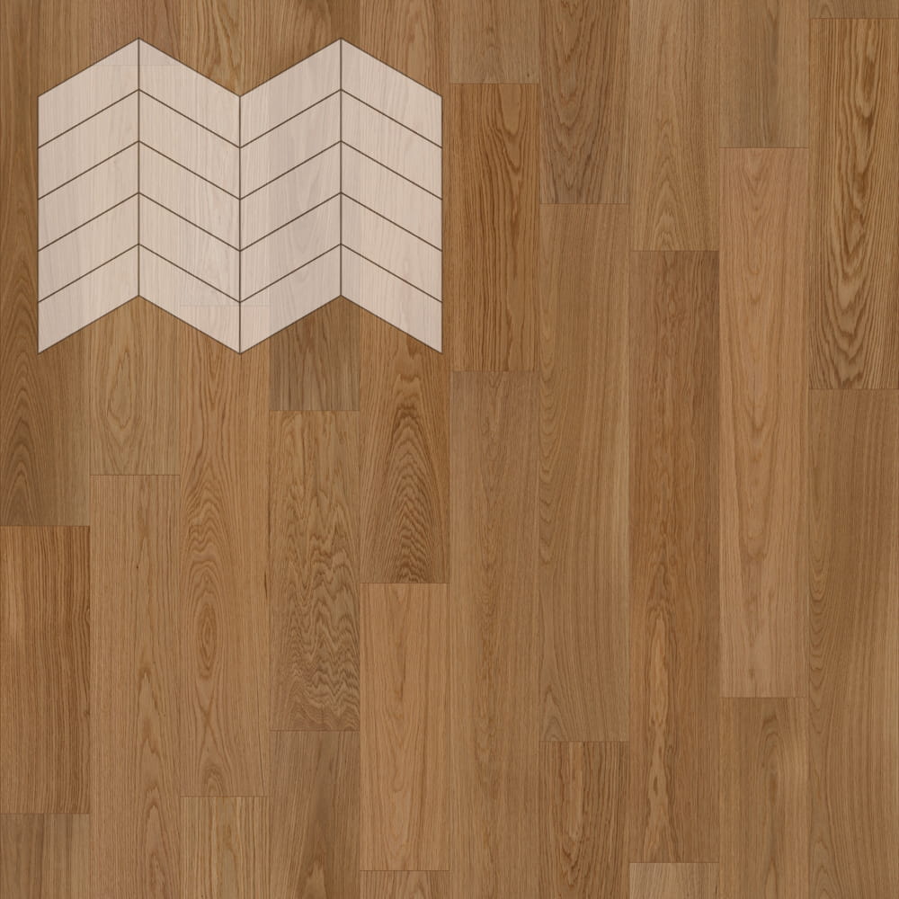 Паркет Елка Французская Lab Arte Chevron Дуб Натур Гридж лак 400/328х125х14/3/60°