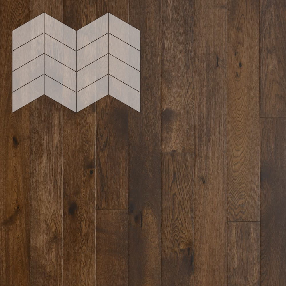 Паркет Елка Французская Lab Arte Chevron Дуб Рустик Коньяк лак 400/313х150х14/3/60°