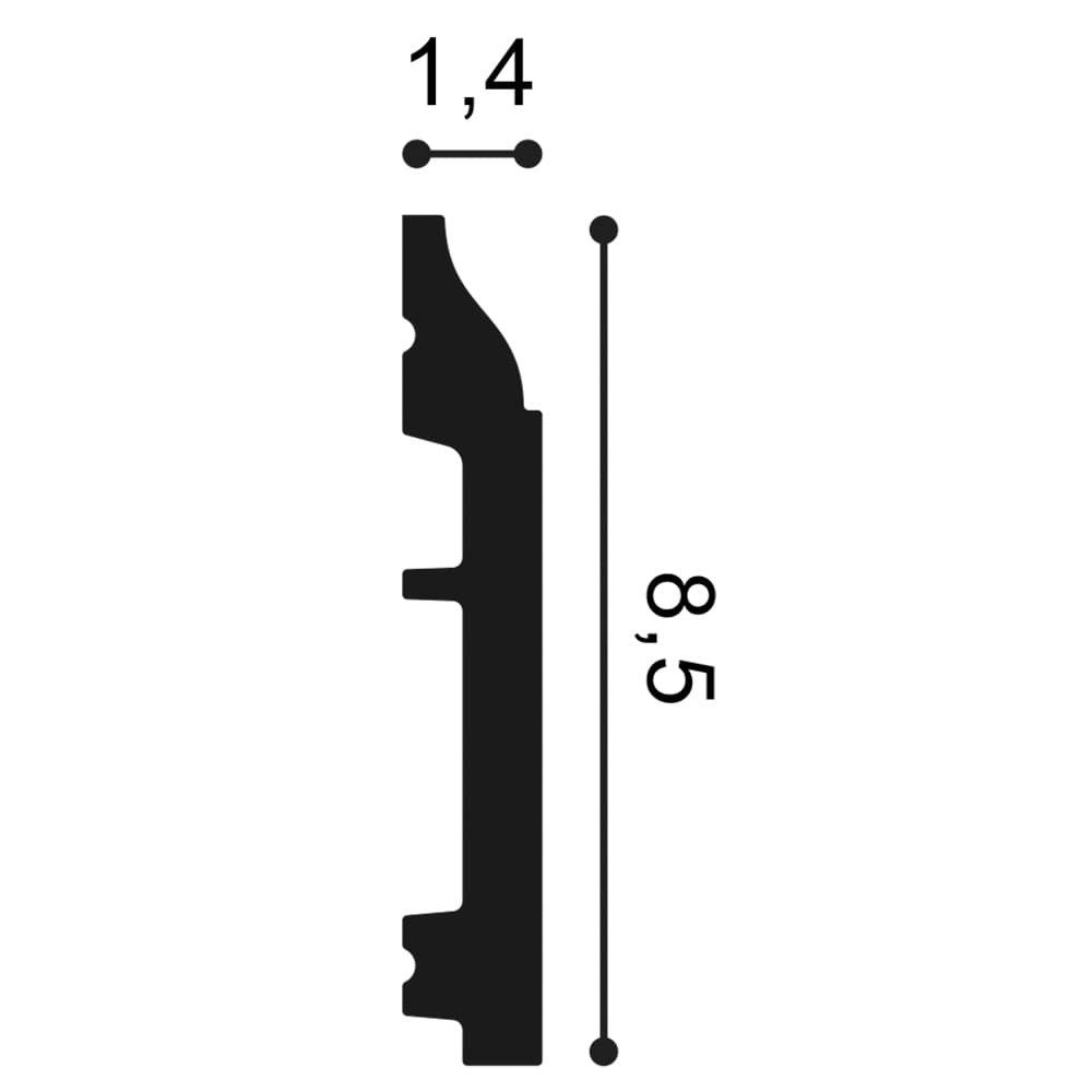 Плинтус из дюрополимера Orac Decor гибкий SX172F 2000х85х14