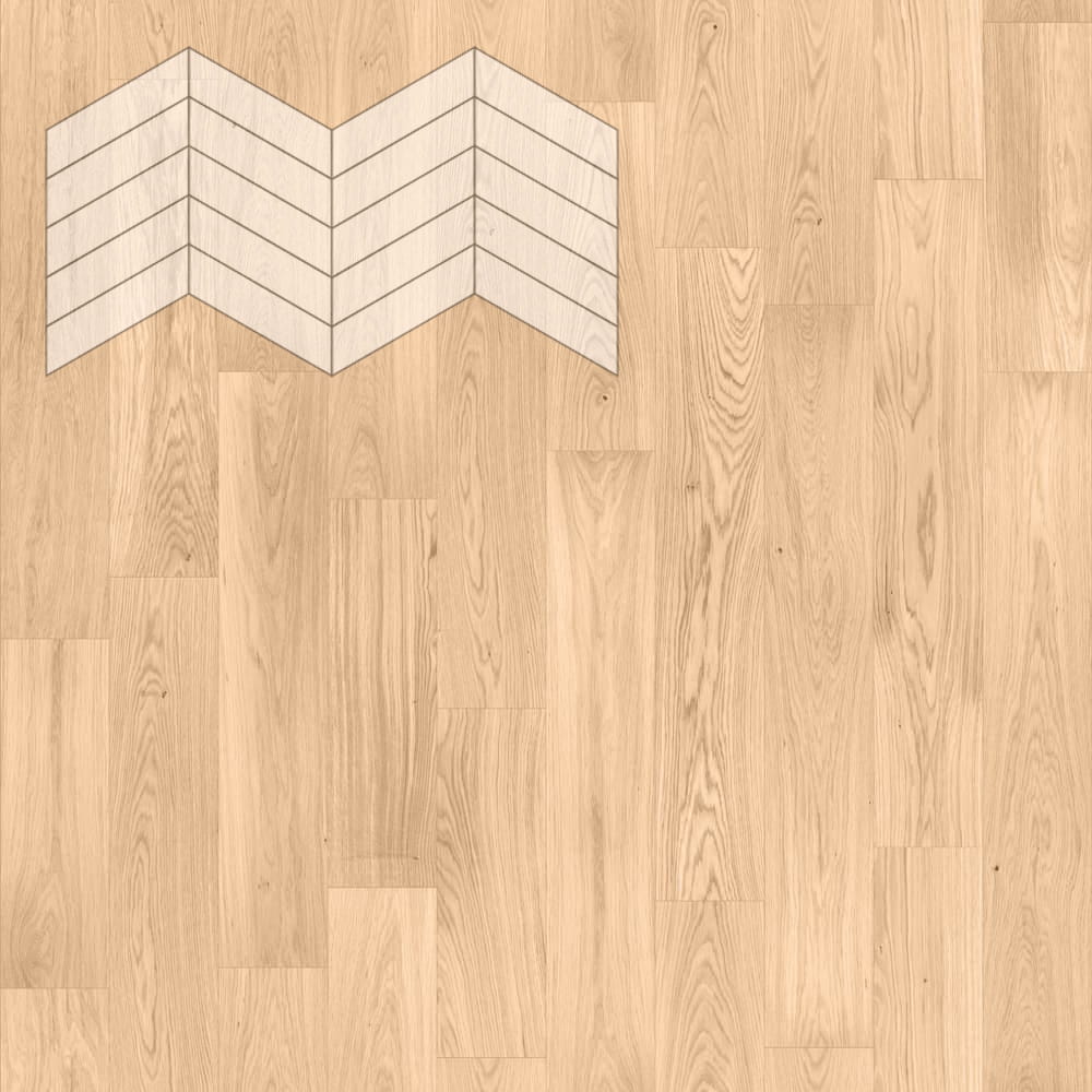 Паркет Елка Французская Lab Arte Chevron Дуб Селект Блонд лак 400/348х90х14/3/60°