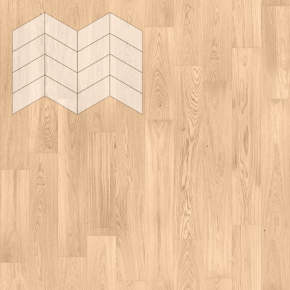 Паркет Елка Французская Lab Arte Chevron Дуб Натур Блонд лак 400/313х150х14/3/60° в интерьере