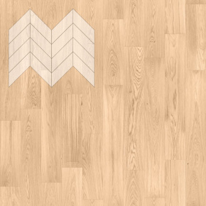 Паркет Елка Французская Lab Arte Chevron Дуб Рустик Блонд лак 600/450х150х14/3/45° в интерьере